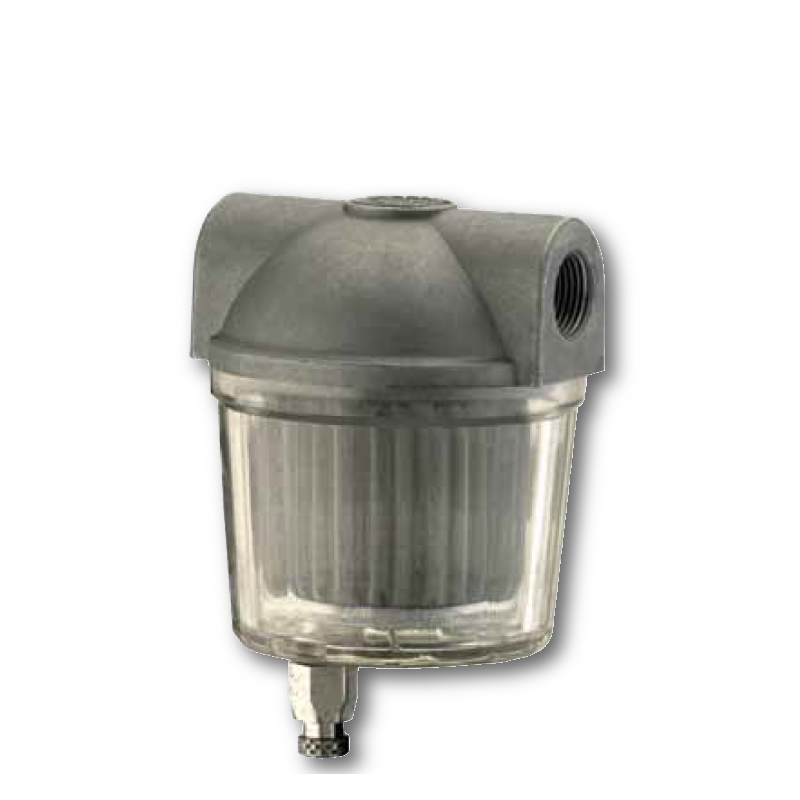 Diesel filters with transparent plastic bowl with water drain valve
