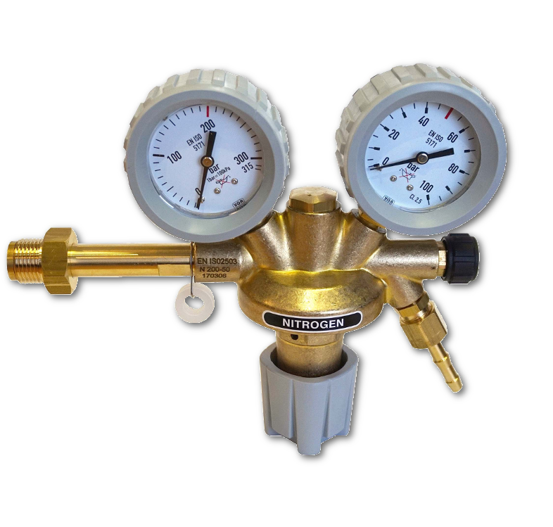 Pressure regulator for high outlet pressure cylinders (230-50 bar)