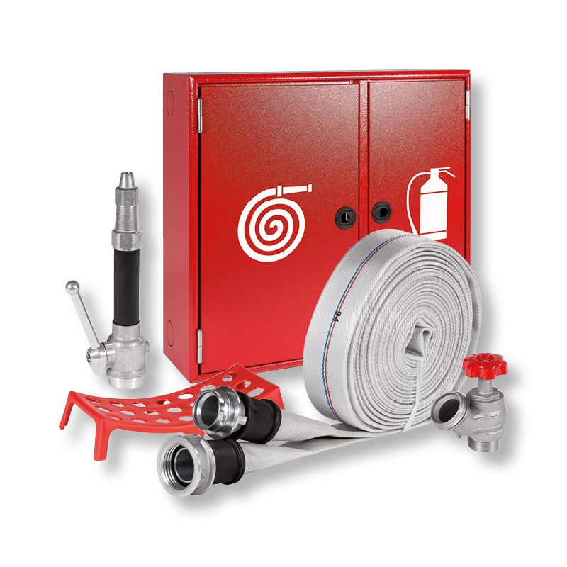 Wall hydrant with fire extinguisher box