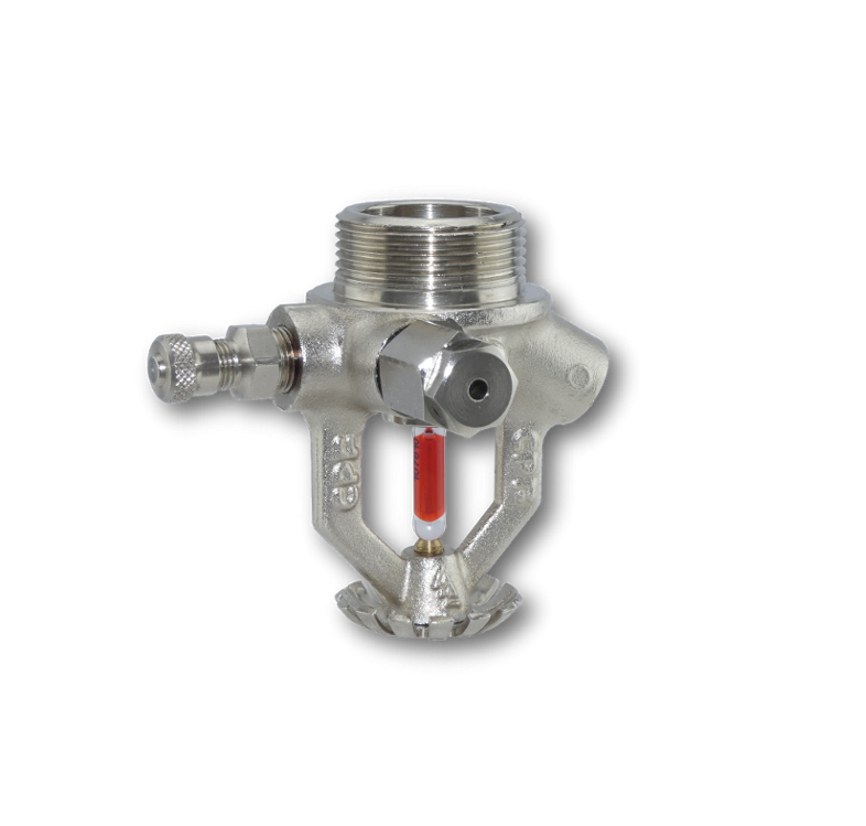 Sprinkler with pressurized gas charging valve and safety valve