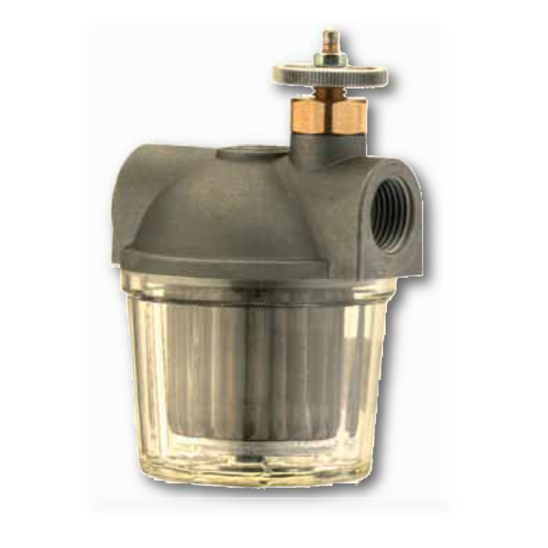 Diesel filters with plastic bowl and shut-off valve